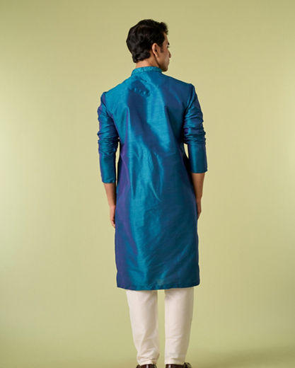 Diwas Men Teal Green Festive Kurta Pajama