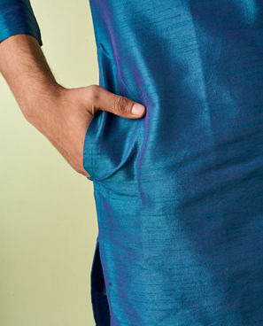 Diwas Men Teal Green Festive Kurta Pajama