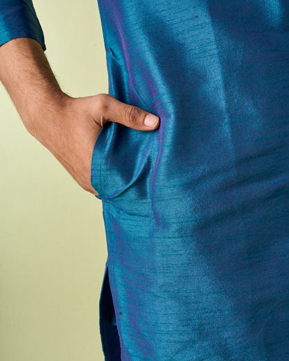 Diwas Men Teal Green Festive Kurta Pajama