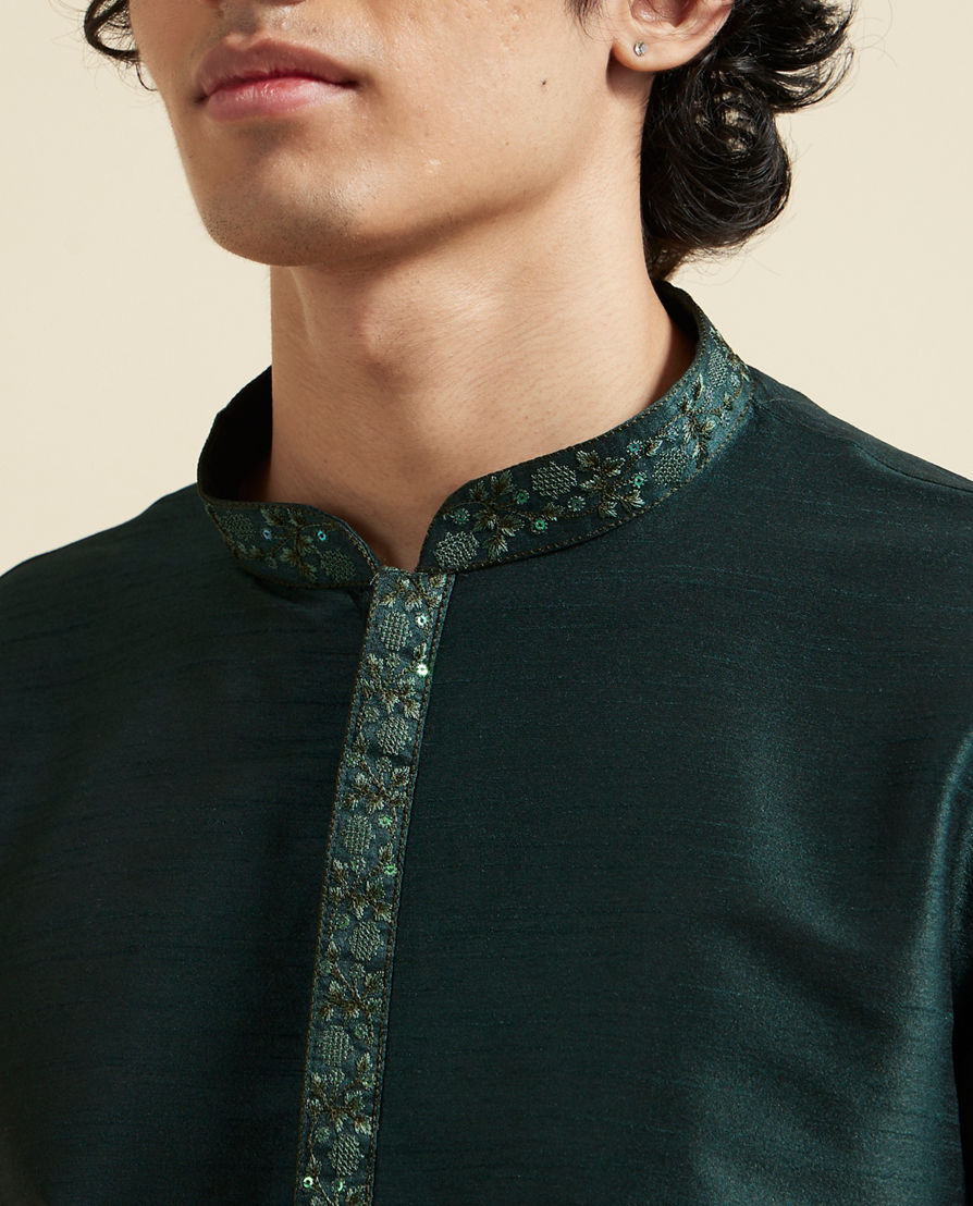 Diwas Men Regal Dark Green Kurta Pajama Set