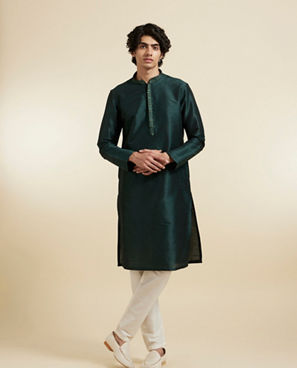 Diwas Men Regal Dark Green Kurta Pajama Set