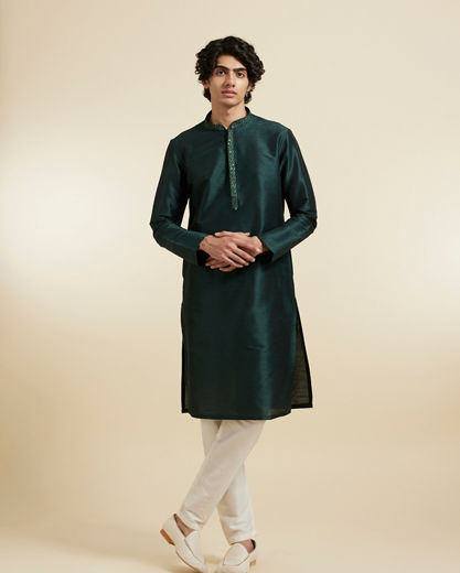 Diwas Men Regal Dark Green Kurta Pajama Set