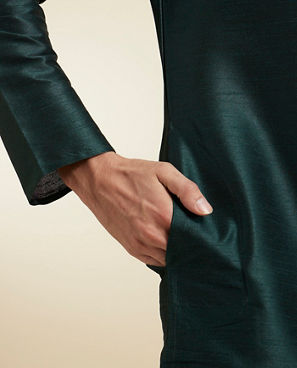 Diwas Men Regal Dark Green Kurta Pajama Set