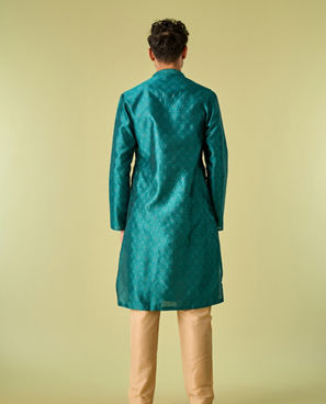 Diwas Men Teal Green Elegance Kurta Pajama