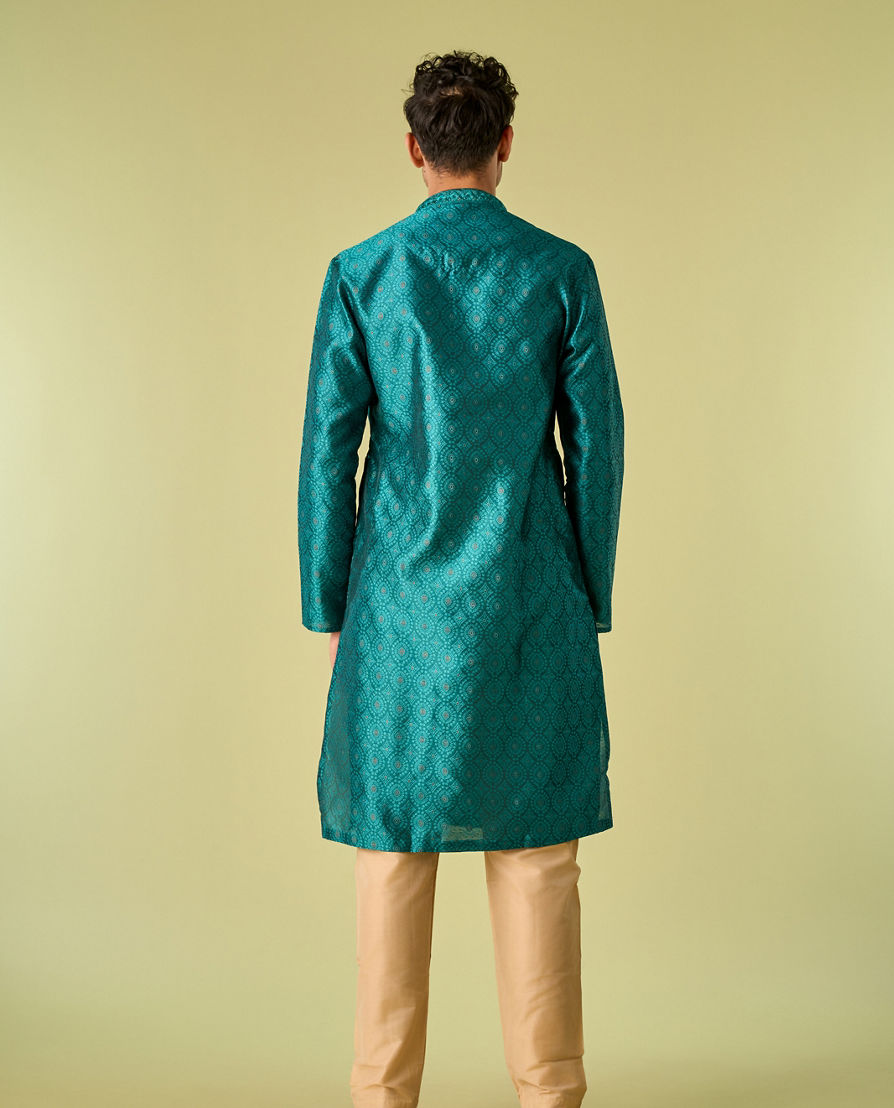 Diwas Men Teal Green Elegance Kurta Pajama