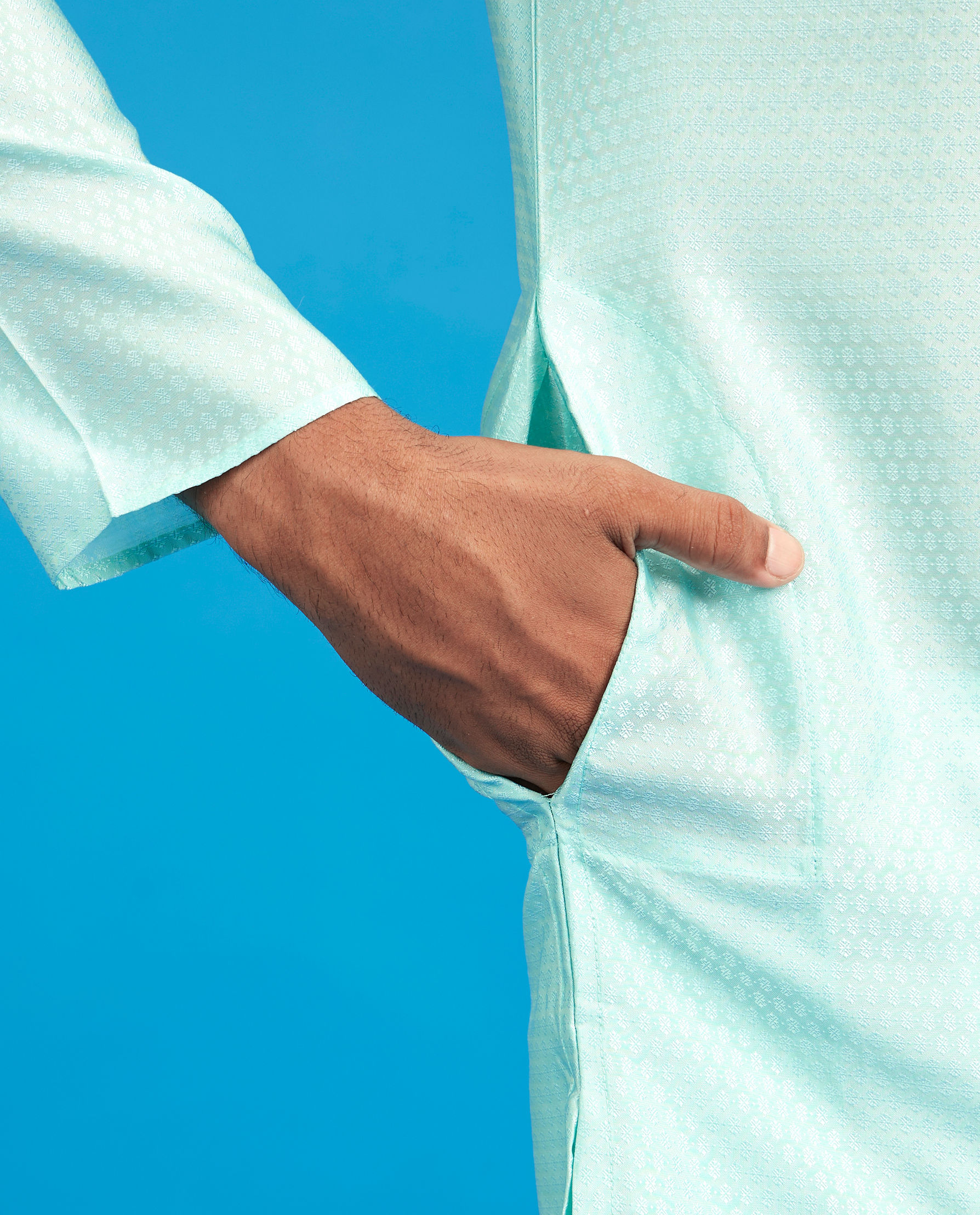 Diwas Men Aqua Green Elegance Kurta Pajama
