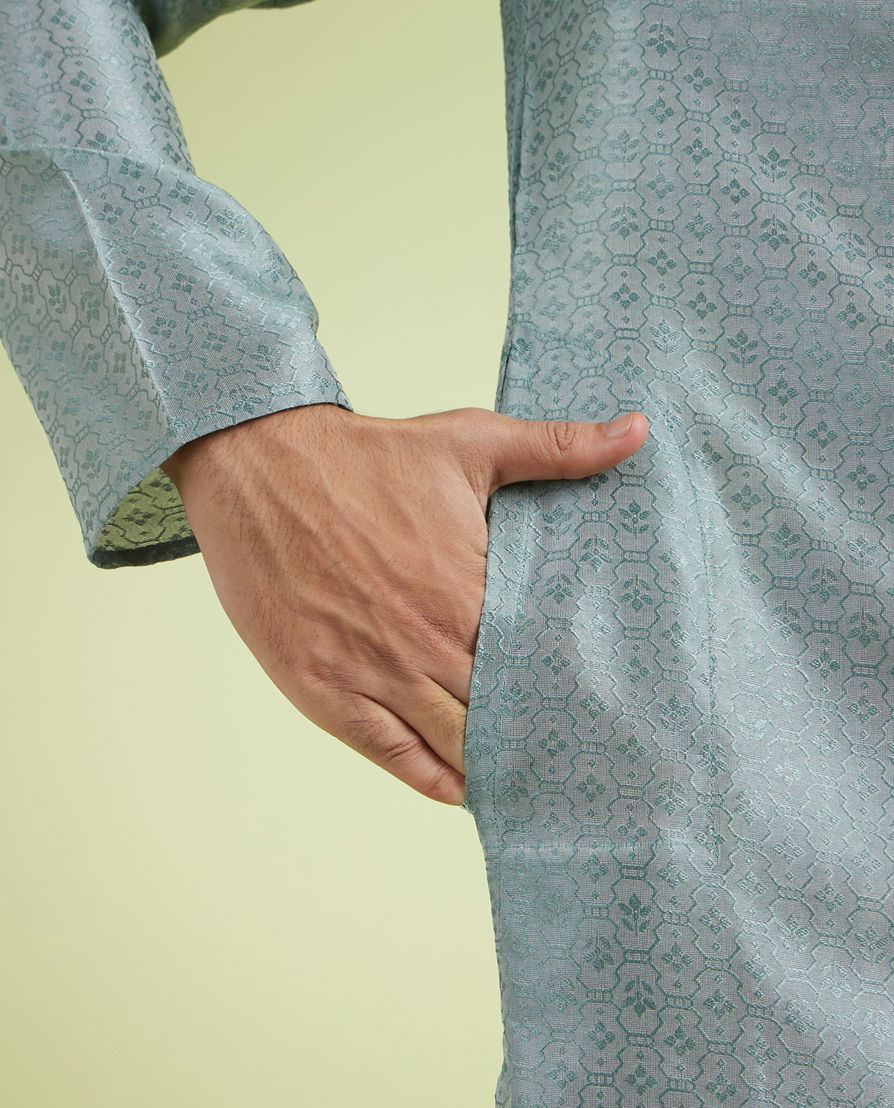 Diwas Men Pista Green Celebration Kurta Pajama