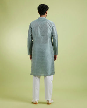 Diwas Men Pista Green Celebration Kurta Pajama