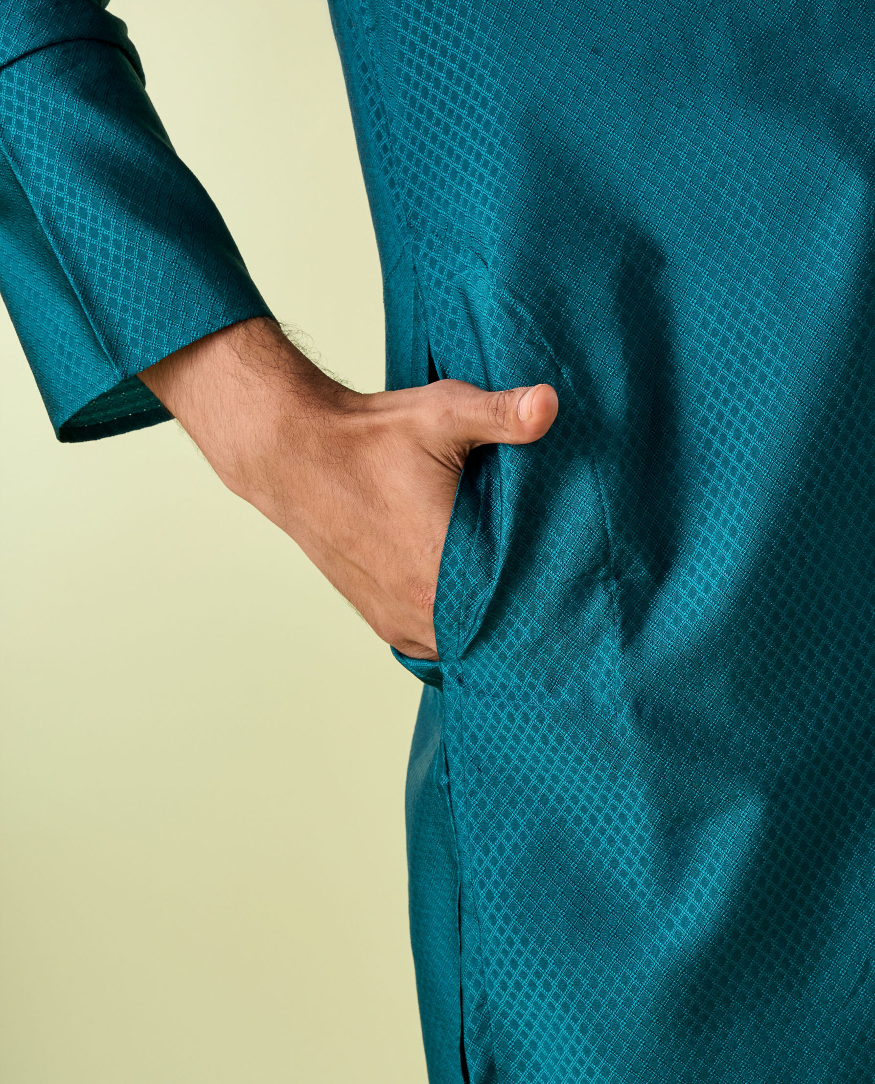 Diwas Men Teal Green Festive Elegance Kurta Pajama