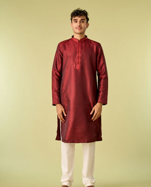 Diwas Men Maroon Majesty Kurta Pajama