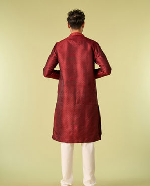 Diwas Men Maroon Majesty Kurta Pajama