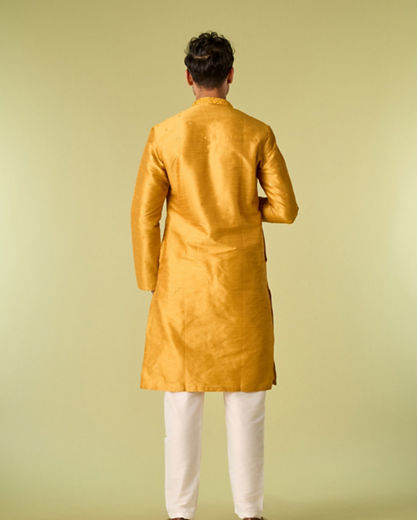 Diwas Men Mustard Yellow Elegance Kurta Pajama