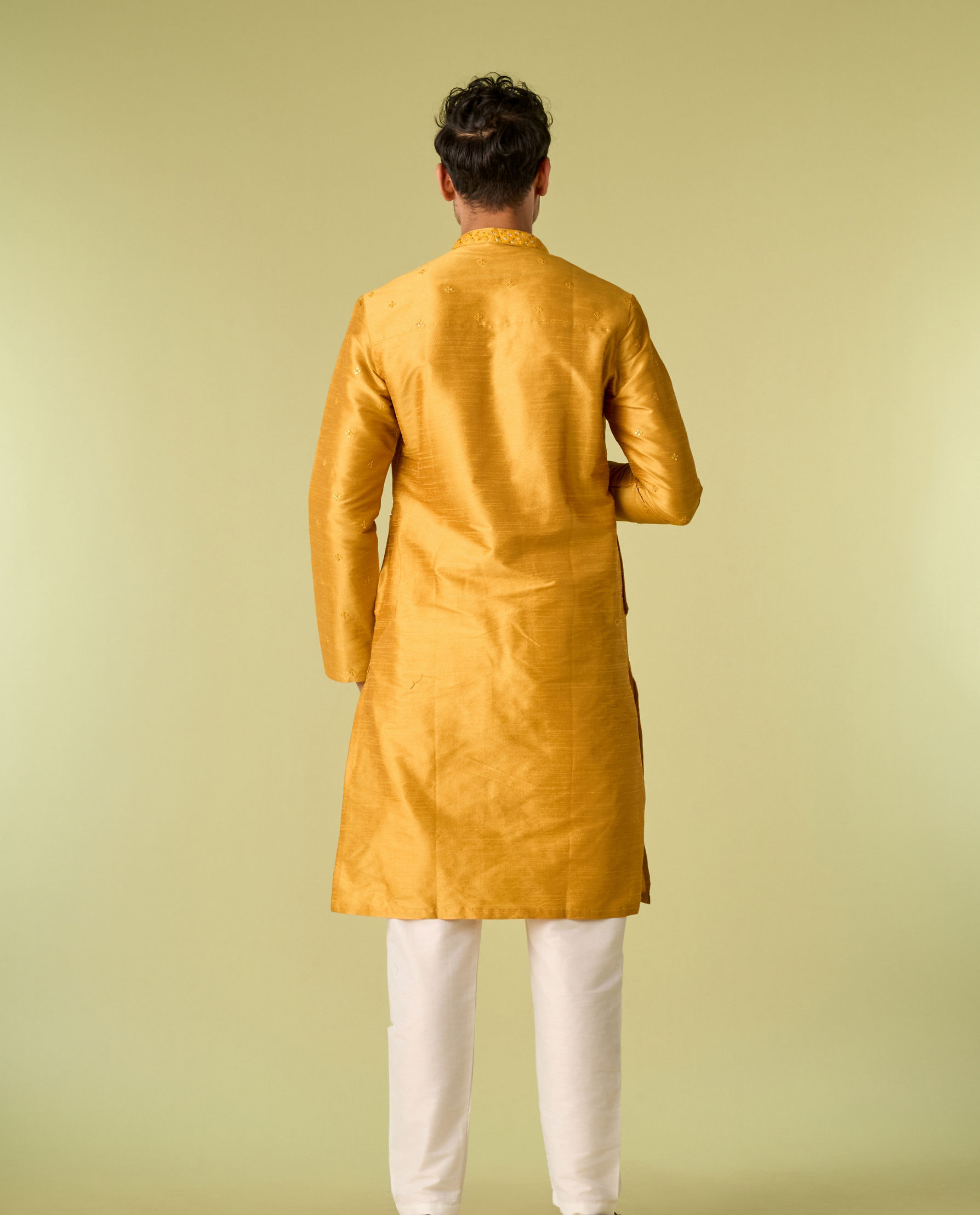 Diwas Men Mustard Yellow Elegance Kurta Pajama