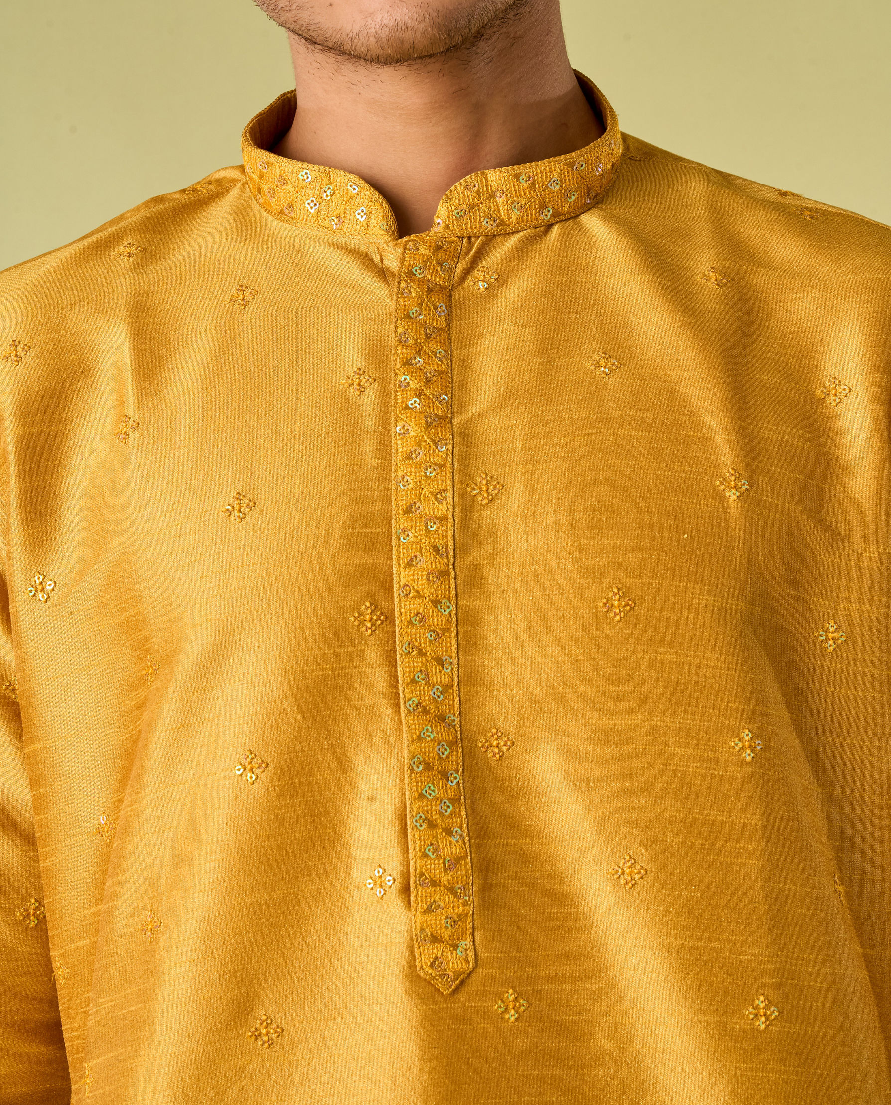 Diwas Men Mustard Yellow Elegance Kurta Pajama