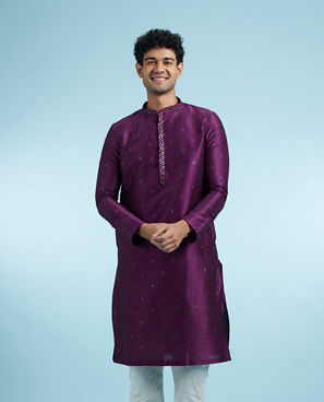 Diwas Men Elegant Purple Kurta Pajama Set