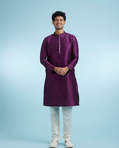 Diwas Men Elegant Purple Kurta Pajama Set