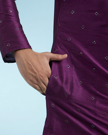 Diwas Men Elegant Purple Kurta Pajama Set