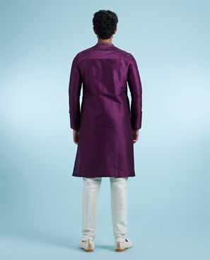 Diwas Men Elegant Purple Kurta Pajama Set