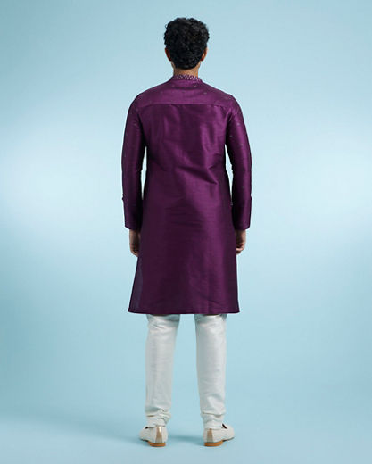 Diwas Men Elegant Purple Kurta Pajama Set