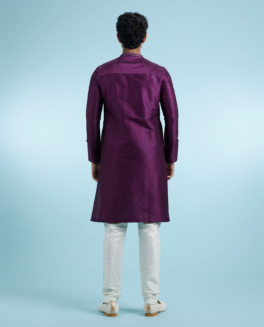 Diwas Men Elegant Purple Kurta Pajama Set