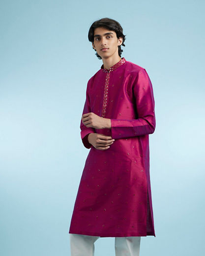 Diwas Men Ravishing Pink Kurta Pajama Set