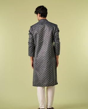 Diwas Men Grey Elegance Kurta Pajama