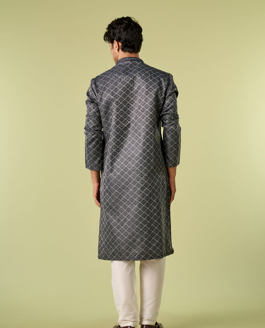 Diwas Men Grey Elegance Kurta Pajama