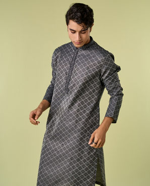Diwas Men Grey Elegance Kurta Pajama