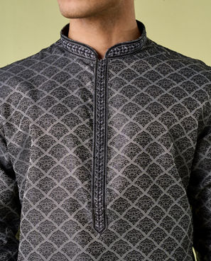 Diwas Men Grey Elegance Kurta Pajama