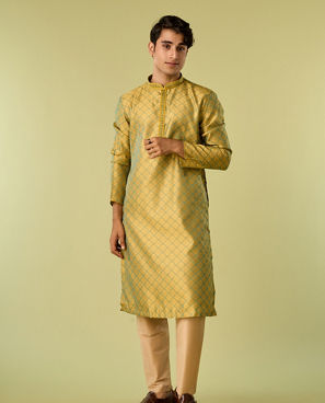 Diwas Men Mehendi Green Elegance Kurta Pajama
