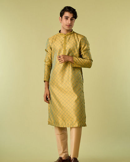 Diwas Men Mehendi Green Elegance Kurta Pajama