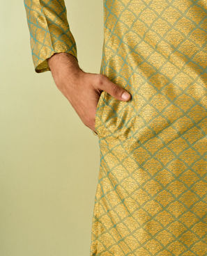 Diwas Men Mehendi Green Elegance Kurta Pajama