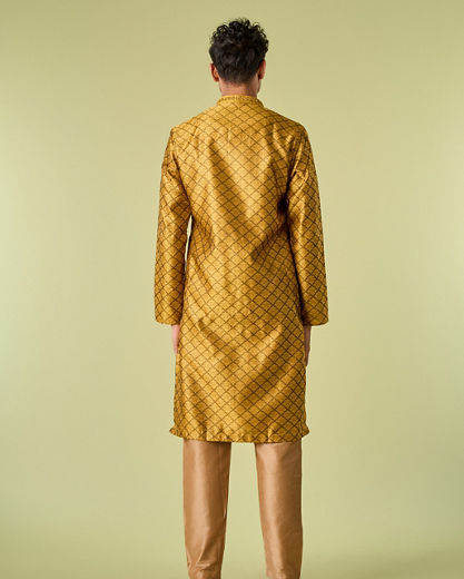 Diwas Men Regal Mustard Kurta Pajama