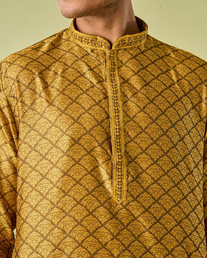 Diwas Men Regal Mustard Kurta Pajama