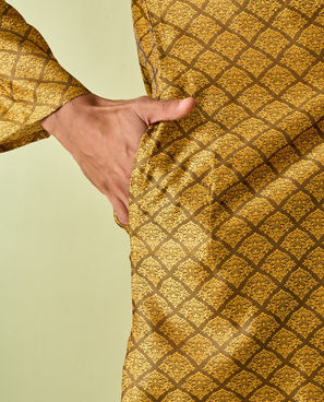 Diwas Men Regal Mustard Kurta Pajama