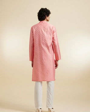 Diwas Men Embedded Elegance Pink Kurta Pajama
