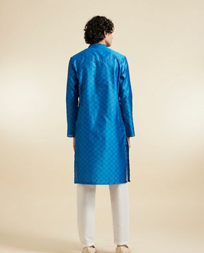 Diwas Men Blue Majestic Ensemble Kurta Pajama