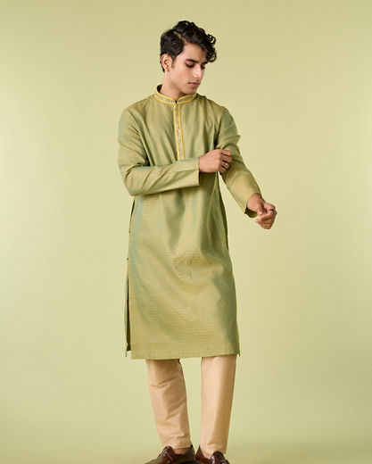 Diwas Men Mehndi Green Elegance Kurta Pajama