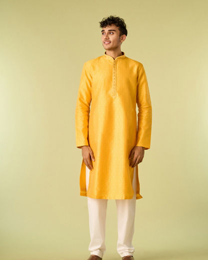 Diwas Men Radiant Yellow Splendor Kurta Pajama
