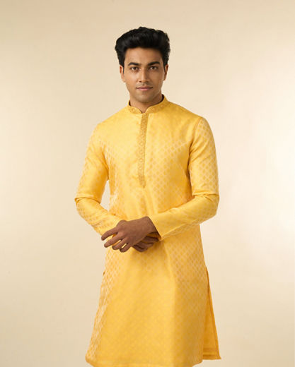 Diwas Men Sun Kissed Yellow Kurta Pajama