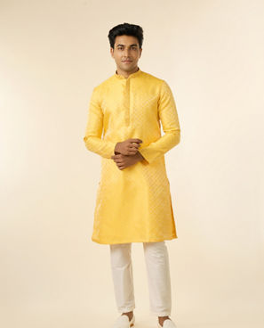 Diwas Men Sun Kissed Yellow Kurta Pajama