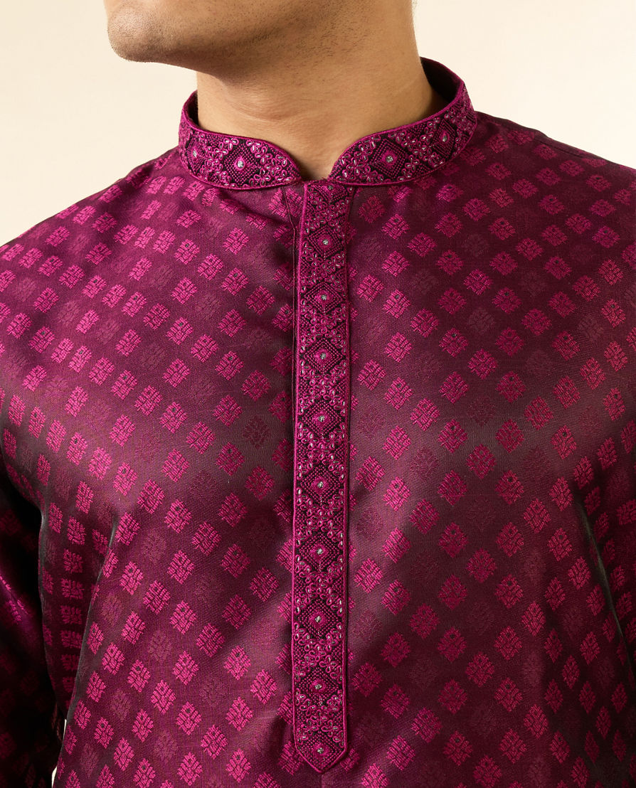 Diwas Men Rani Pink Royal Splendor Kurta Pajama