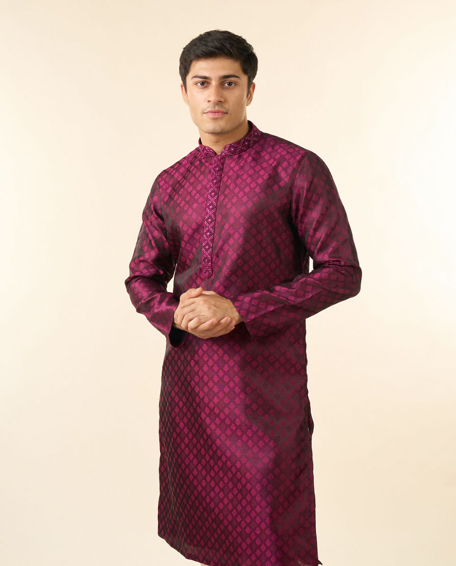 Diwas Men Rani Pink Royal Splendor Kurta Pajama