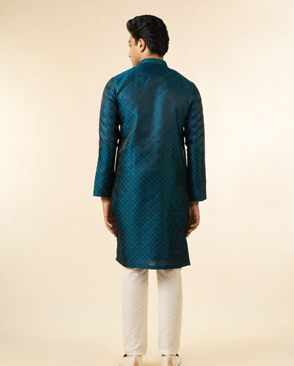 Diwas Men Teal Blue Radiance Kurta Pajama