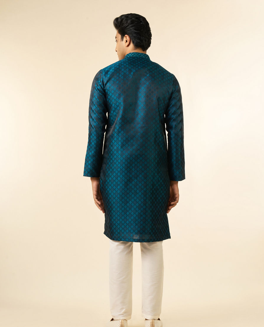Diwas Men Teal Blue Radiance Kurta Pajama