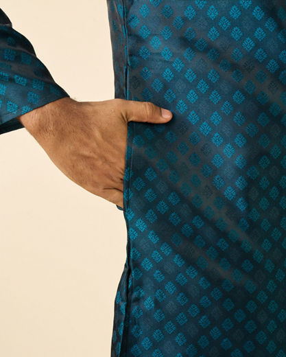 Diwas Men Teal Blue Radiance Kurta Pajama