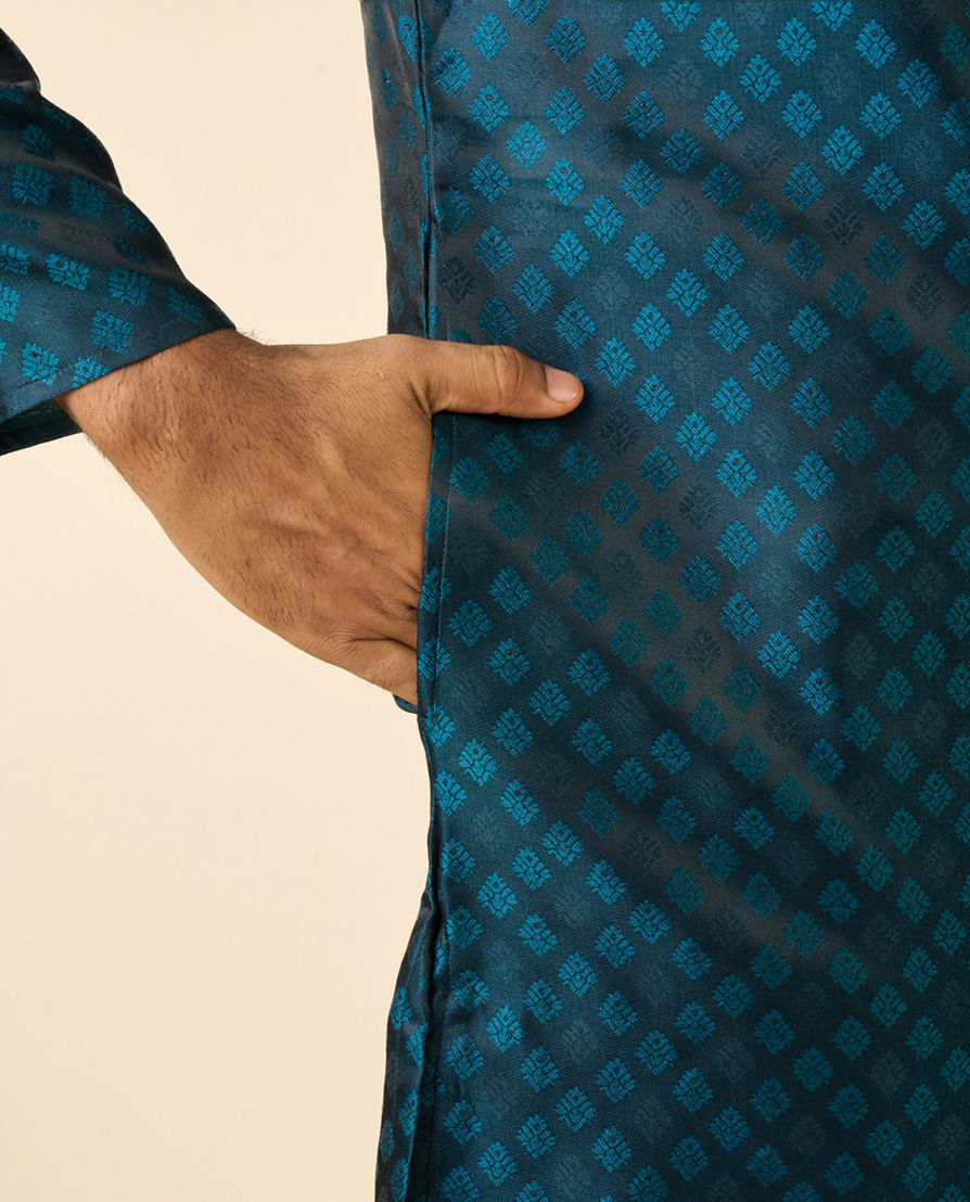 Diwas Men Teal Blue Radiance Kurta Pajama