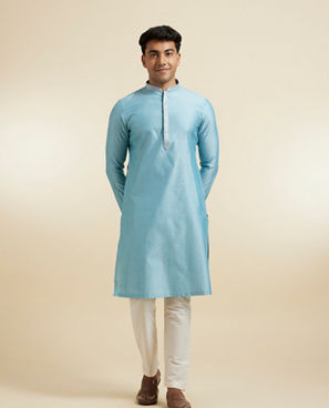 Diwas Men Elegant Light Blue Kurta Pajama