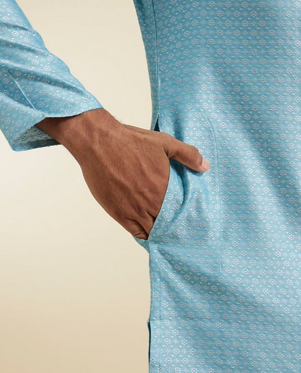Diwas Men Elegant Light Blue Kurta Pajama
