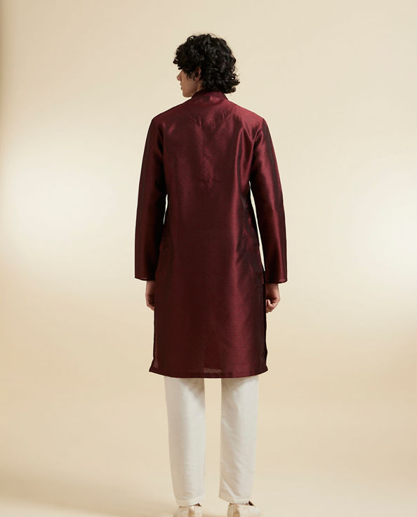 Diwas Men Festive Maroon Kurta Pajama